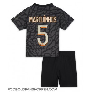 Paris Saint-Germain Marquinhos #5 Tredjetrøje Børn 2023-24 Kortærmet (+ Korte bukser)